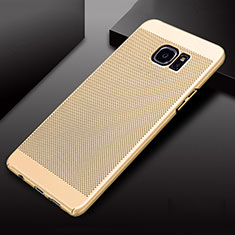 Handyhülle Hülle Kunststoff Schutzhülle Punkte Loch Tasche für Samsung Galaxy S7 Edge G935F Gold