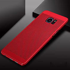 Handyhülle Hülle Kunststoff Schutzhülle Punkte Loch Tasche für Samsung Galaxy S7 Edge G935F Rot