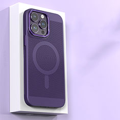 Handyhülle Hülle Kunststoff Schutzhülle Punkte Loch Tasche mit Mag-Safe Magnetic Magnetisch für Apple iPhone 15 Pro Violett