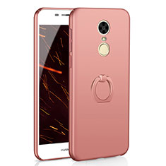 Handyhülle Hülle Kunststoff Schutzhülle Tasche Matt mit Fingerring Ständer A01 für Huawei Enjoy 6 Rosegold