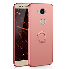 Handyhülle Hülle Kunststoff Schutzhülle Tasche Matt mit Fingerring Ständer A01 für Huawei GR5 Rosegold