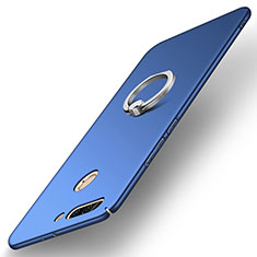 Handyhülle Hülle Kunststoff Schutzhülle Tasche Matt mit Fingerring Ständer A01 für Huawei Honor V9 Blau