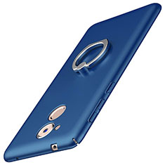 Handyhülle Hülle Kunststoff Schutzhülle Tasche Matt mit Fingerring Ständer A01 für Huawei Nova Smart Blau