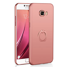 Handyhülle Hülle Kunststoff Schutzhülle Tasche Matt mit Fingerring Ständer A01 für Samsung Galaxy C5 SM-C5000 Rosegold