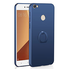 Handyhülle Hülle Kunststoff Schutzhülle Tasche Matt mit Fingerring Ständer A01 für Xiaomi Redmi Note 5A Prime Blau