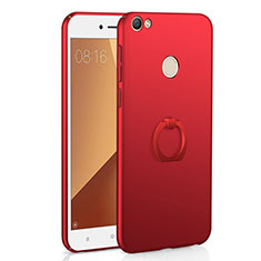 Handyhülle Hülle Kunststoff Schutzhülle Tasche Matt mit Fingerring Ständer A01 für Xiaomi Redmi Note 5A Prime Rot