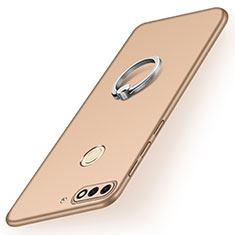 Handyhülle Hülle Kunststoff Schutzhülle Tasche Matt mit Fingerring Ständer A02 für Huawei Enjoy 8 Gold