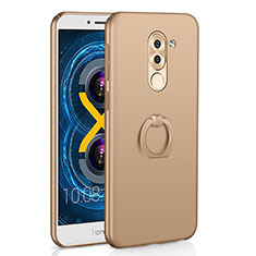 Handyhülle Hülle Kunststoff Schutzhülle Tasche Matt mit Fingerring Ständer A02 für Huawei Mate 9 Lite Gold