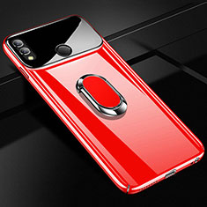Handyhülle Hülle Kunststoff Schutzhülle Tasche Matt mit Magnetisch Fingerring Ständer A01 für Huawei Honor 10 Lite Rot