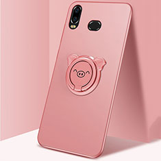 Handyhülle Hülle Kunststoff Schutzhülle Tasche Matt mit Magnetisch Fingerring Ständer A01 für Samsung Galaxy A6s Rosegold