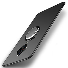 Handyhülle Hülle Kunststoff Schutzhülle Tasche Matt mit Magnetisch Fingerring Ständer A01 für Vivo X50 Lite Schwarz