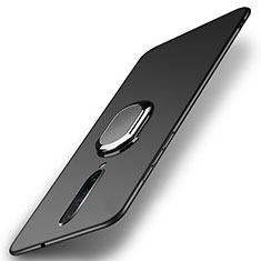 Handyhülle Hülle Kunststoff Schutzhülle Tasche Matt mit Magnetisch Fingerring Ständer A01 für Xiaomi Redmi K30 4G Schwarz