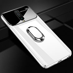 Handyhülle Hülle Kunststoff Schutzhülle Tasche Matt mit Magnetisch Fingerring Ständer A02 für Xiaomi Redmi K30 4G Weiß