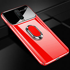 Handyhülle Hülle Kunststoff Schutzhülle Tasche Matt mit Magnetisch Fingerring Ständer A02 für Xiaomi Redmi K30 5G Rot