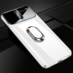 Handyhülle Hülle Kunststoff Schutzhülle Tasche Matt mit Magnetisch Fingerring Ständer P02 für Oppo R17 Pro Weiß