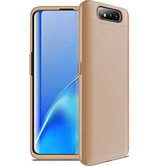 Handyhülle Hülle Kunststoff Schutzhülle Tasche Matt Vorder und Rückseite 360 Grad C01 für Samsung Galaxy A90 4G Gold