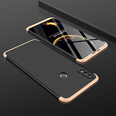 Handyhülle Hülle Kunststoff Schutzhülle Tasche Matt Vorder und Rückseite 360 Grad für Huawei Honor V10 Lite Gold und Schwarz