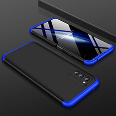 Handyhülle Hülle Kunststoff Schutzhülle Tasche Matt Vorder und Rückseite 360 Grad für Huawei Honor V30 Pro 5G Blau und Schwarz