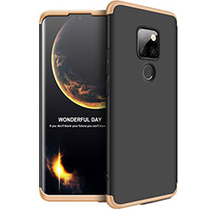 Handyhülle Hülle Kunststoff Schutzhülle Tasche Matt Vorder und Rückseite 360 Grad für Huawei Mate 20 Gold und Schwarz