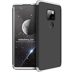 Handyhülle Hülle Kunststoff Schutzhülle Tasche Matt Vorder und Rückseite 360 Grad für Huawei Mate 20 Silber