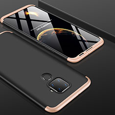 Handyhülle Hülle Kunststoff Schutzhülle Tasche Matt Vorder und Rückseite 360 Grad für Huawei Nova 5i Pro Gold und Schwarz