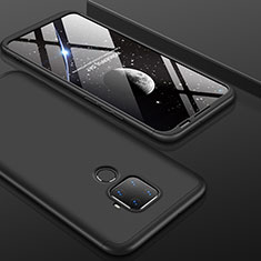 Handyhülle Hülle Kunststoff Schutzhülle Tasche Matt Vorder und Rückseite 360 Grad für Huawei Nova 5i Pro Schwarz