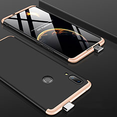 Handyhülle Hülle Kunststoff Schutzhülle Tasche Matt Vorder und Rückseite 360 Grad für Huawei P Smart Z Gold und Schwarz