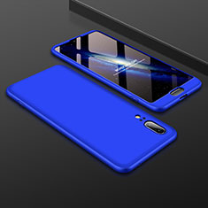 Handyhülle Hülle Kunststoff Schutzhülle Tasche Matt Vorder und Rückseite 360 Grad für Huawei P20 Blau