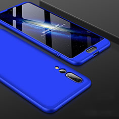 Handyhülle Hülle Kunststoff Schutzhülle Tasche Matt Vorder und Rückseite 360 Grad für Huawei P20 Pro Blau