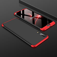 Handyhülle Hülle Kunststoff Schutzhülle Tasche Matt Vorder und Rückseite 360 Grad für Huawei P20 Rot und Schwarz