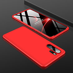 Handyhülle Hülle Kunststoff Schutzhülle Tasche Matt Vorder und Rückseite 360 Grad für Huawei P30 Pro New Edition Rot