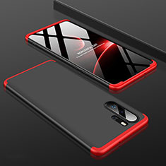Handyhülle Hülle Kunststoff Schutzhülle Tasche Matt Vorder und Rückseite 360 Grad für Huawei P30 Pro New Edition Rot und Schwarz