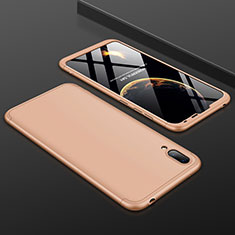 Handyhülle Hülle Kunststoff Schutzhülle Tasche Matt Vorder und Rückseite 360 Grad für Huawei Y7 Prime (2019) Gold
