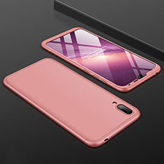 Handyhülle Hülle Kunststoff Schutzhülle Tasche Matt Vorder und Rückseite 360 Grad für Huawei Y7 Pro (2019) Rosegold