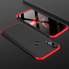Handyhülle Hülle Kunststoff Schutzhülle Tasche Matt Vorder und Rückseite 360 Grad für Huawei Y9 (2019) Rot und Schwarz