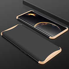 Handyhülle Hülle Kunststoff Schutzhülle Tasche Matt Vorder und Rückseite 360 Grad für Oppo Find X Super Flash Edition Gold und Schwarz