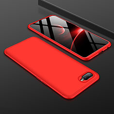 Handyhülle Hülle Kunststoff Schutzhülle Tasche Matt Vorder und Rückseite 360 Grad für Oppo K1 Rot