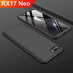 Handyhülle Hülle Kunststoff Schutzhülle Tasche Matt Vorder und Rückseite 360 Grad für Oppo RX17 Neo Schwarz