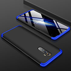 Handyhülle Hülle Kunststoff Schutzhülle Tasche Matt Vorder und Rückseite 360 Grad für Realme X2 Pro Blau und Schwarz