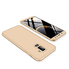 Handyhülle Hülle Kunststoff Schutzhülle Tasche Matt Vorder und Rückseite 360 Grad für Samsung Galaxy A6 Plus (2018) Gold