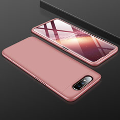 Handyhülle Hülle Kunststoff Schutzhülle Tasche Matt Vorder und Rückseite 360 Grad für Samsung Galaxy A80 Rosegold