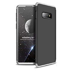 Handyhülle Hülle Kunststoff Schutzhülle Tasche Matt Vorder und Rückseite 360 Grad für Samsung Galaxy S10e Silber und Schwarz