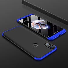 Handyhülle Hülle Kunststoff Schutzhülle Tasche Matt Vorder und Rückseite 360 Grad für Xiaomi Mi 6X Blau und Schwarz
