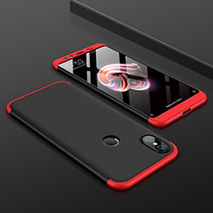 Handyhülle Hülle Kunststoff Schutzhülle Tasche Matt Vorder und Rückseite 360 Grad für Xiaomi Mi 6X Rot und Schwarz