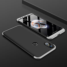 Handyhülle Hülle Kunststoff Schutzhülle Tasche Matt Vorder und Rückseite 360 Grad für Xiaomi Mi 6X Silber und Schwarz