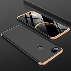 Handyhülle Hülle Kunststoff Schutzhülle Tasche Matt Vorder und Rückseite 360 Grad für Xiaomi Mi 8 Lite Gold und Schwarz
