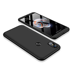 Handyhülle Hülle Kunststoff Schutzhülle Tasche Matt Vorder und Rückseite 360 Grad für Xiaomi Redmi Note 5 Pro Schwarz