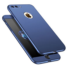 Handyhülle Hülle Kunststoff Schutzhülle Tasche Matt Vorder und Rückseite 360 Grad M01 für Apple iPhone 7 Plus Blau