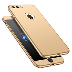 Handyhülle Hülle Kunststoff Schutzhülle Tasche Matt Vorder und Rückseite 360 Grad M01 für Apple iPhone 7 Plus Gold