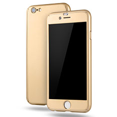 Handyhülle Hülle Kunststoff Schutzhülle Tasche Matt Vorder und Rückseite 360 Grad M02 für Apple iPhone 6 Plus Gold